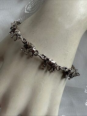 Silver Elephant Charm Bracelet - Women Jewelry